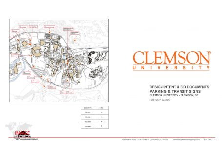 Clemson University – Clemson, SC  Design Intent & Bid Documents  Parking & Transit Signs